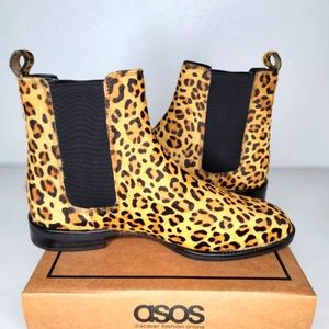 ASOS Womens / Leopard Pony Boots New in Box US size 8 UK size 6